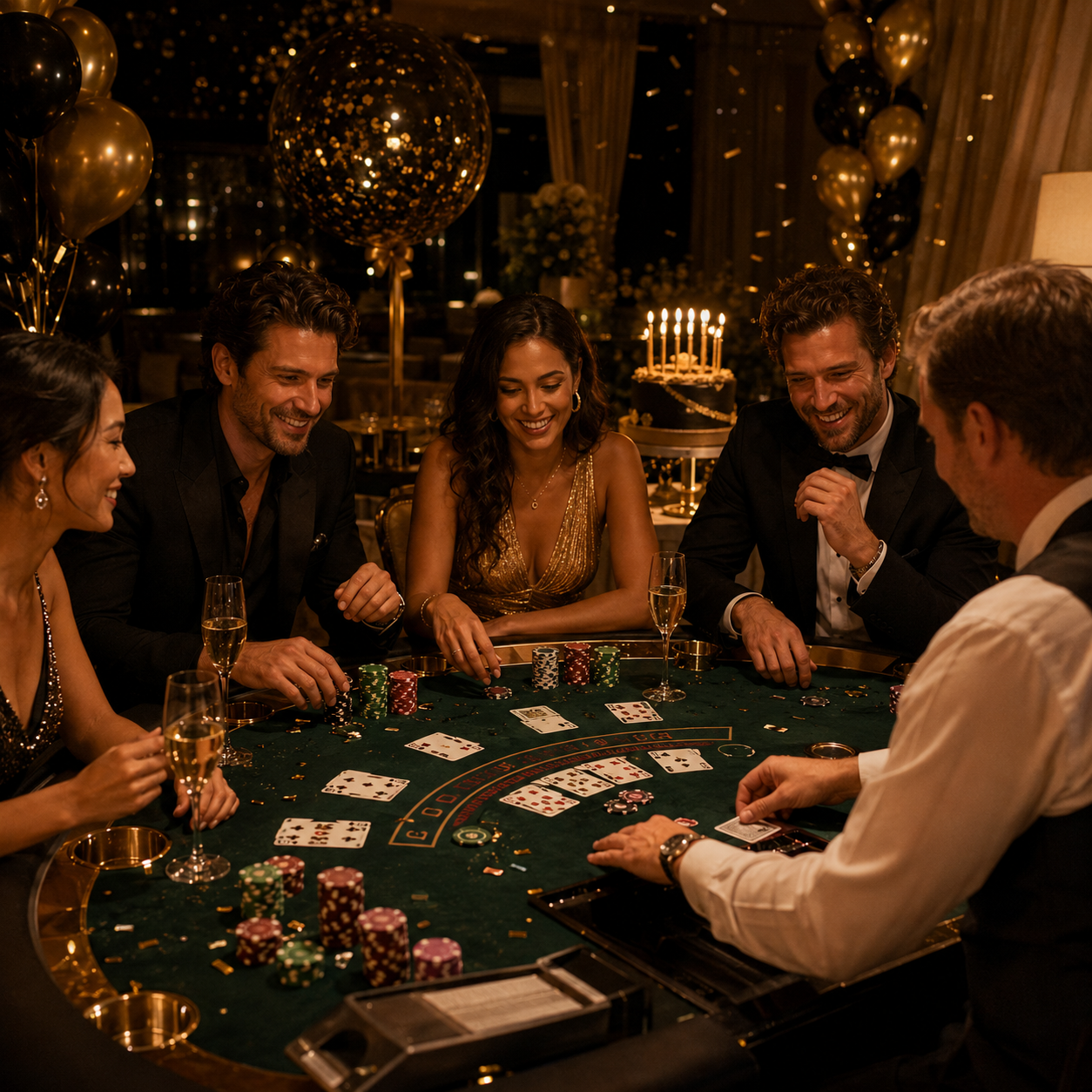 Blackjack table experience at a corporate event
