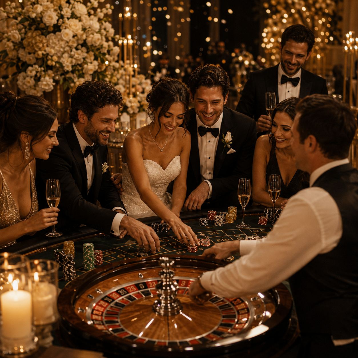 Roulette table as the visual centrepiece of an event