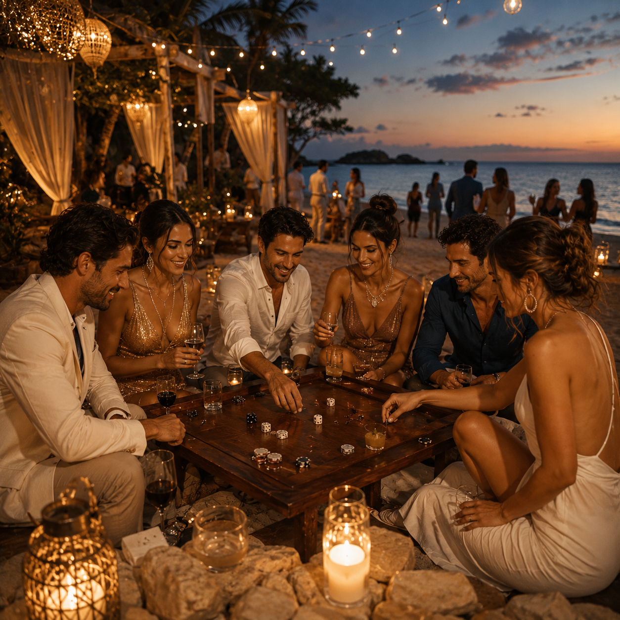 Dice table experience at an evening event